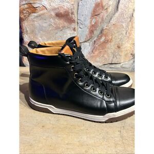 Tommy Hilfiger Men's McCnce Black Faux Leather High Top Sneakers Boots Size 9.5